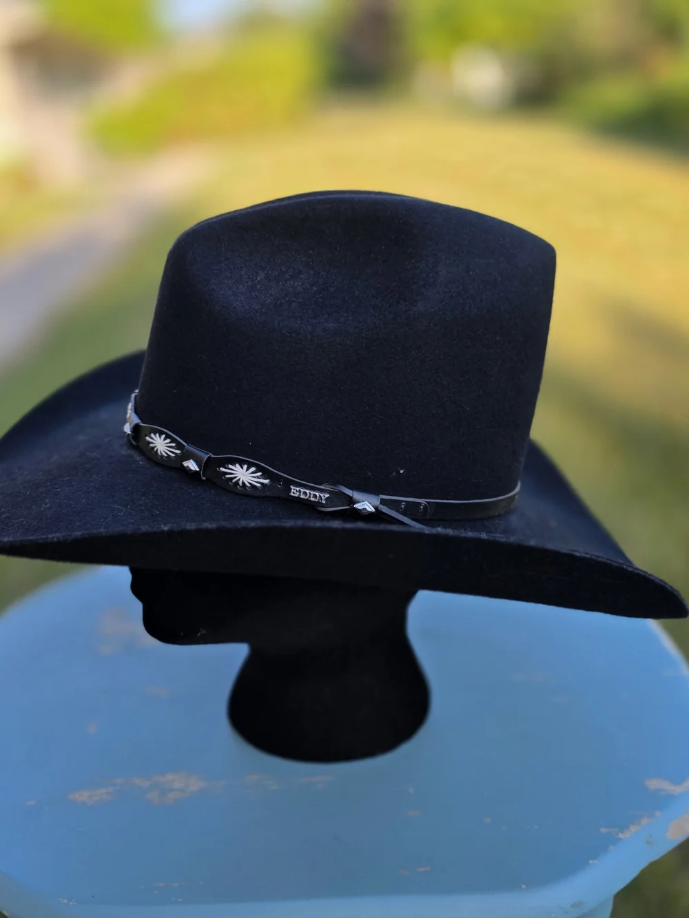 Eddy Bros Bandit Black Wool Felt Cowboy Hat Size 7 Made in USA Vintage
